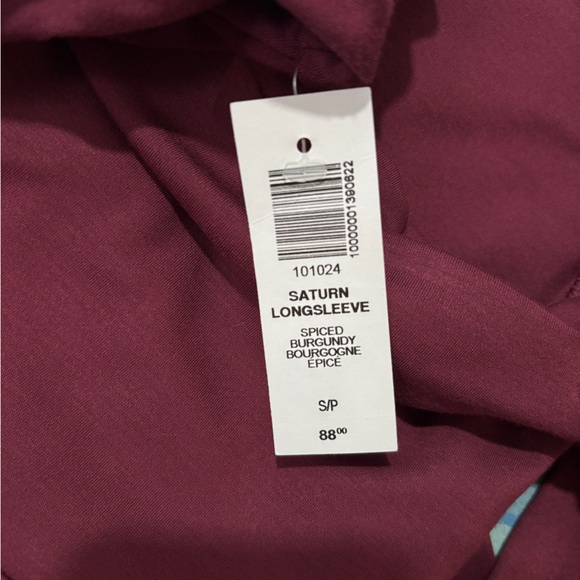 NWT Aritzia Wilfred Saturn Long sleeve Midi Jersey Dress Size S Burgundy - Picture 7 of 7